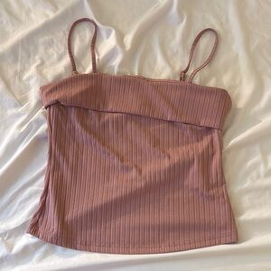 Women's Ribbed Pink Cami Top